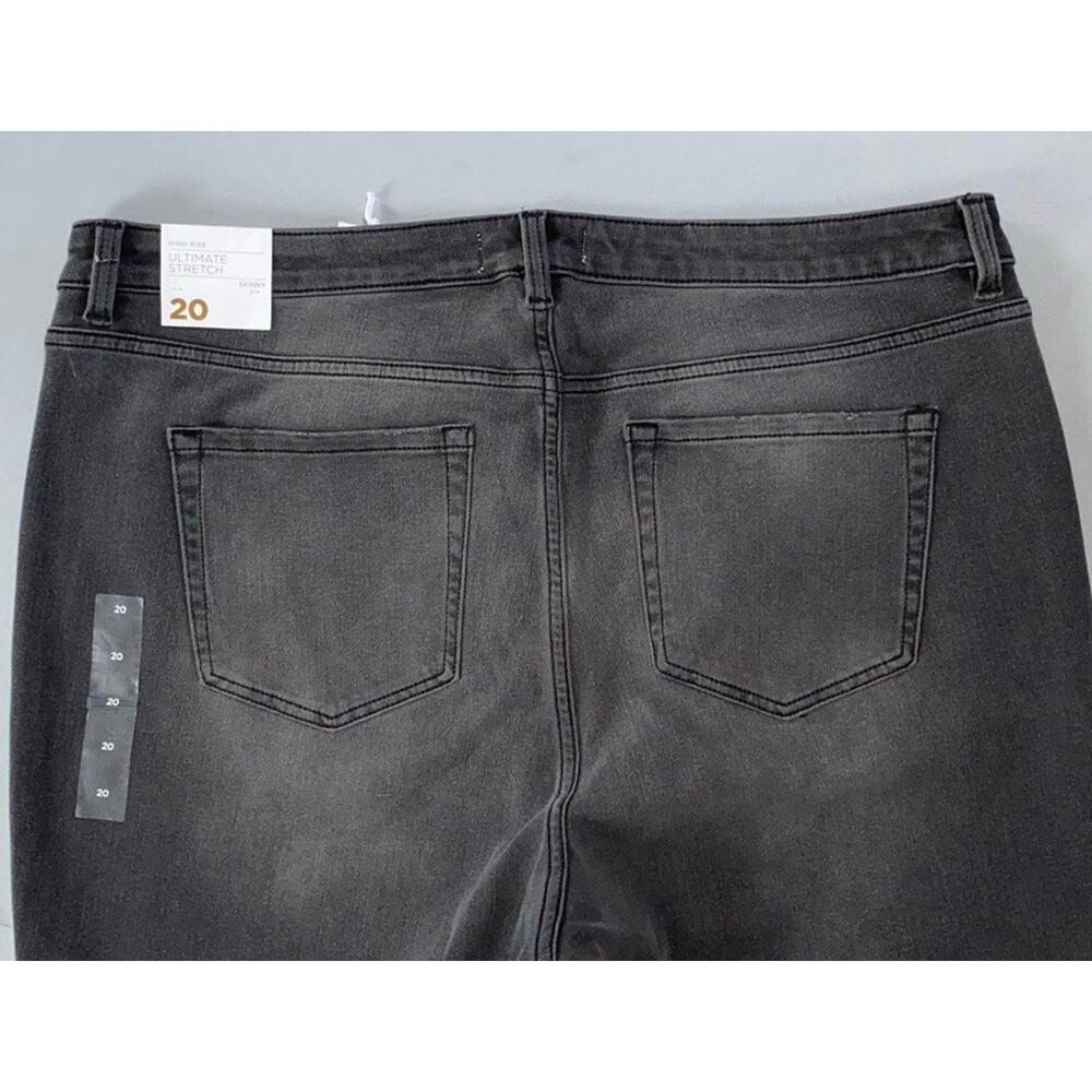 Lane Bryant Ultimate Stretch High Rise Skinny Fray Jeans. Shadow Tux Stripes, 20 - Picture 7 of 7